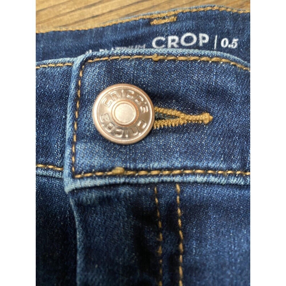 Chicos Jeans Size 0.5 US 6 XS Platinum Straight Crop Slim Fit Pants - Picture 6 of 12